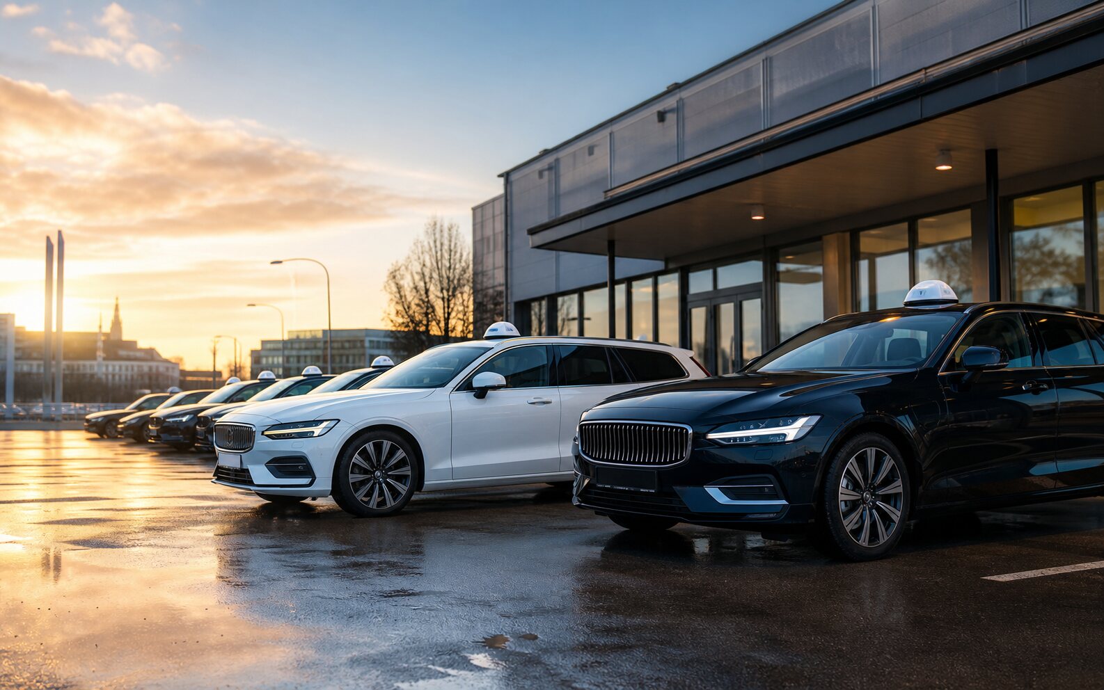 Moderna taxibilar redo f&ouml;r k&ouml;rning